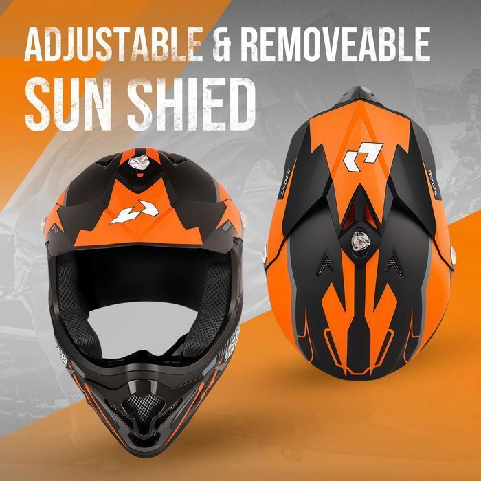 Casque de motocross adulte Orange-noir M