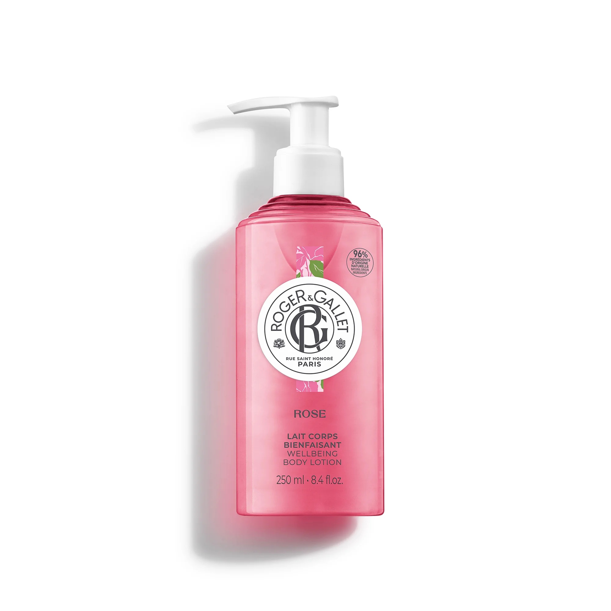 ROGER & GALLET R&G Rose Lait Corps 250 ml Crème hydratante parfumée pour le corps