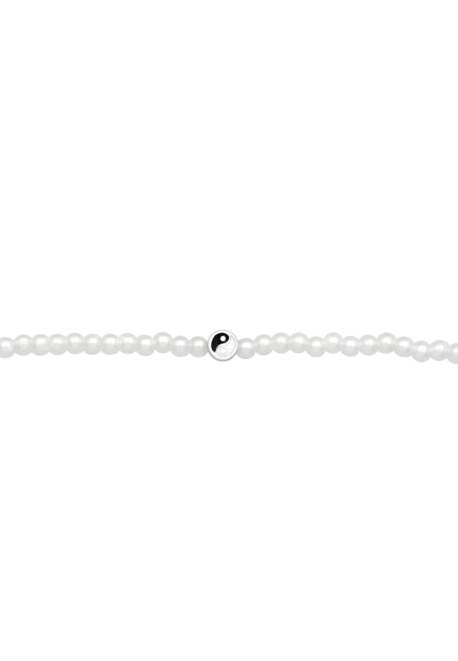 Elli Femmes Choker Yin Yang Perles de verre en Argent Sterling 925