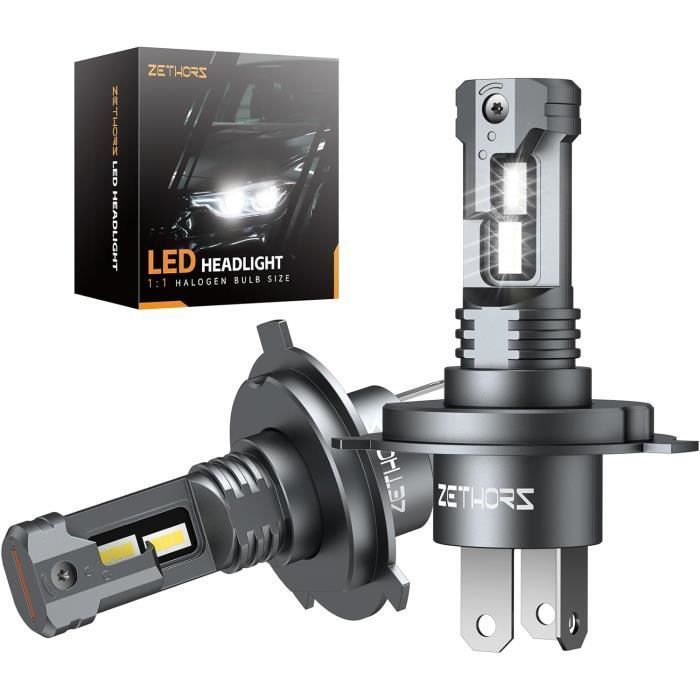 2 bombillas LED H4, no polarizadas, 16000LM 50W 6000K Blanco Xenón 400% más brillantes, halógenas para faros de luz alta y baja