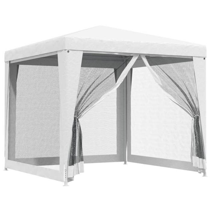 Carpa/cenador plegable para fiestas BARNUM - Sarazyj® - Resistente a los rayos UV - 4 paneles laterales de malla 2,5 x 2,5 m Blanco - J175067