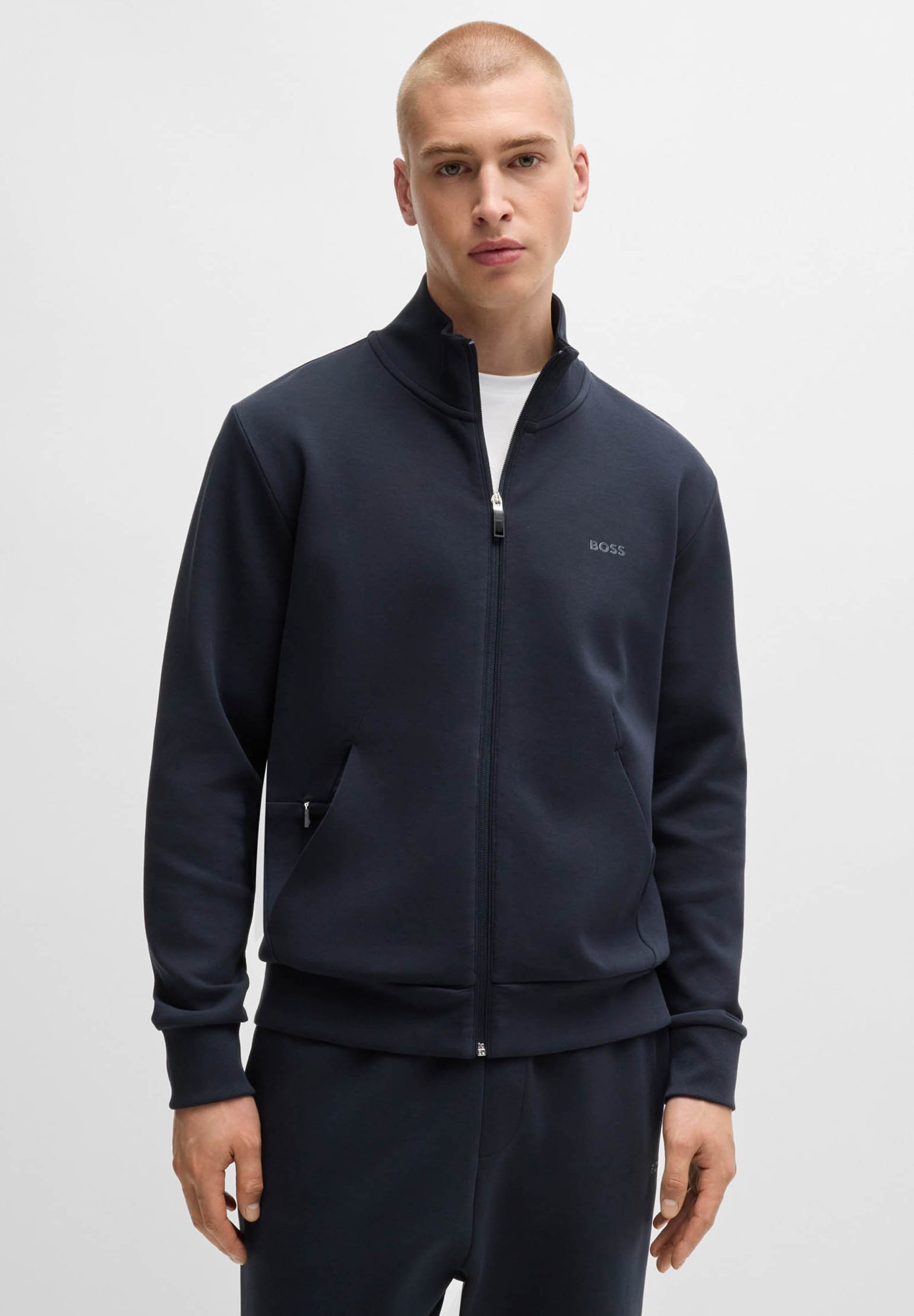 BOSS SKAZ - Trui met rits - donkerblauw