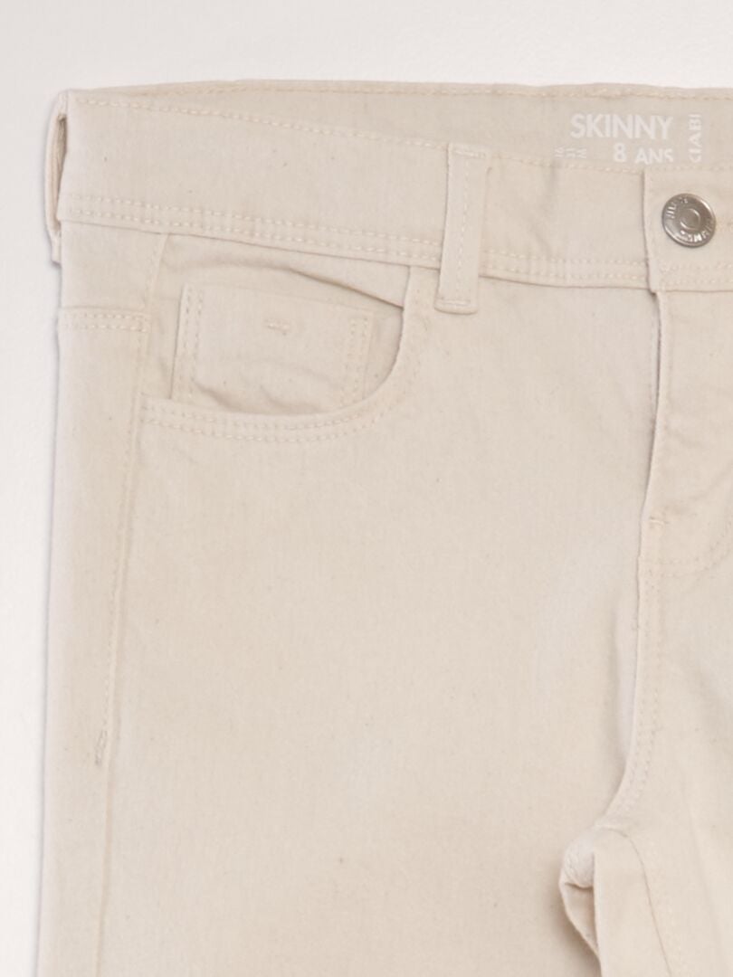Skinny capri broek met hoge taille - BEIGE