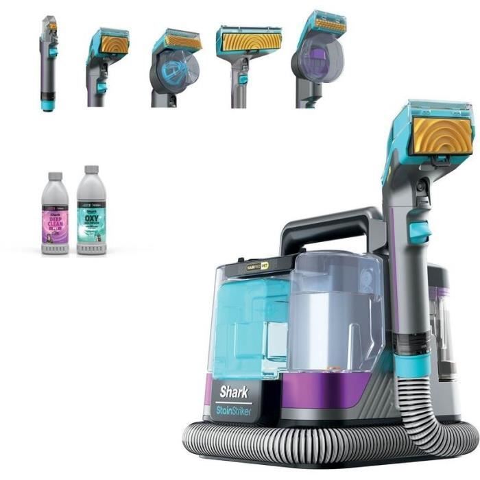 SHARK PX250EUT StainStriker HairPro Quitamanchas para Mascotas - Alfombras, moquetas, muebles, escaleras, coches - 450W - 1,2 L - 1,26 m