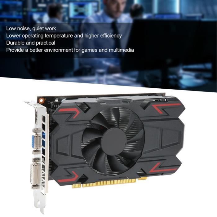 VINGVO Carte graphique de bureau 4 Go Accessoires de réseau d'ordinateur de bureau de carte graphique ATI HD6770 4GB 128Bit DDR5