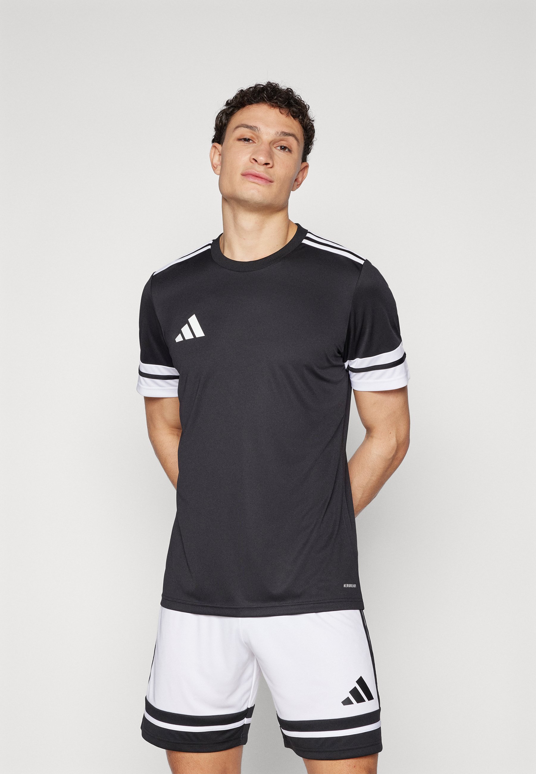 adidas Performance SQUADRA25 JERSEY MET KORTE MOUWEN - Sport T-shirt - zwart/wit