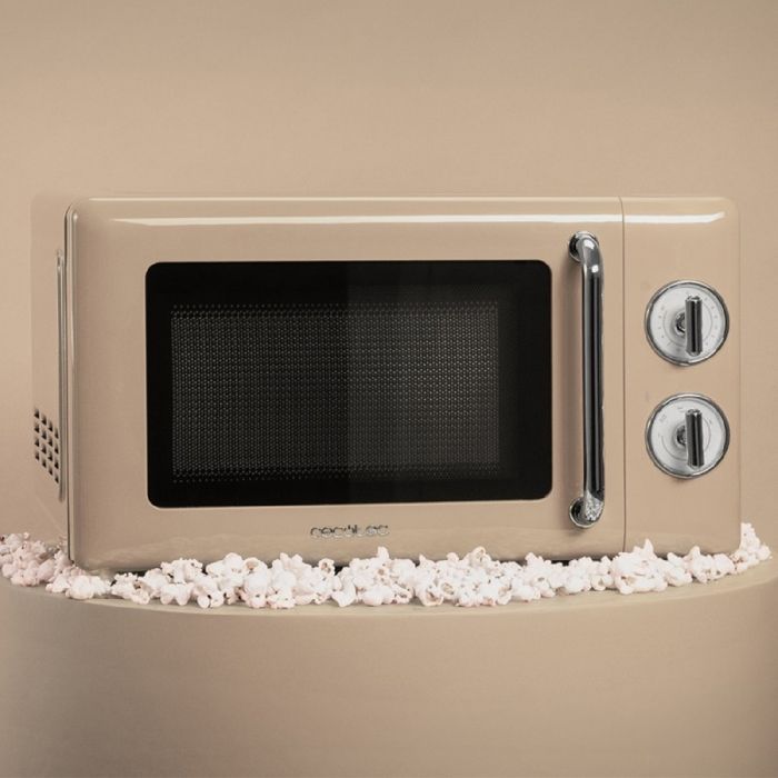 Cecotec Proclean 3010 Retro Beige Mechanical Microwave Oven. 20 L, 700 W with 6 power levels, timer up to 30 minutes