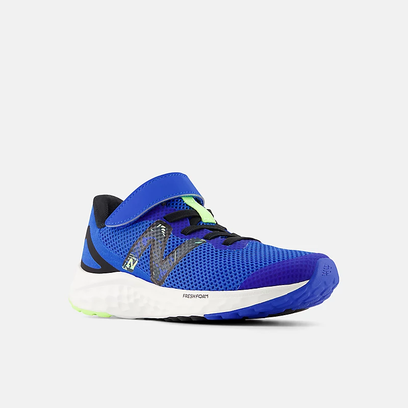 Bebé Fresh Foam Arishi v4 Bungee Lace con paskim - Blue Oasis z czarnym i wybielonym limonkowym połyskiem