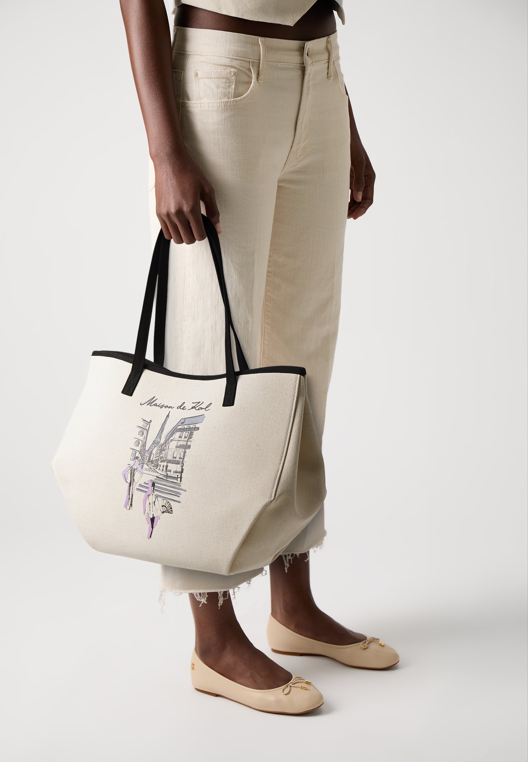 KARL LAGERFELD K/SKETCH CONVERTIBLE TOTE - Torba typu tote - naturalna