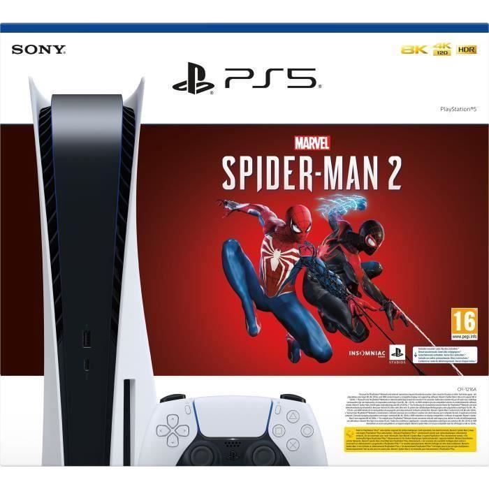 Console de salon - PlayStation 5 - Édition Standard - 825 Go - Couleur Blanc - Marvel's Spider-Man 2