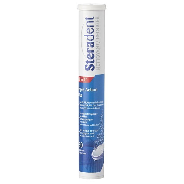 Šumivé tablety Steradent Triple Action Plus<br>Zdravotnícka pomôcka - 30 kusov