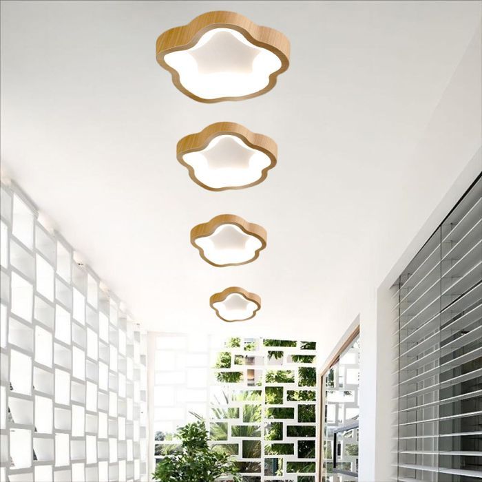 WOTTES Moderne LED-Deckenleuchte mit natürlichem Licht – 14 W, kühles Weiß, Blumendesign, für Flur und Badezimmer, 1 Stück, 23 cm Durchmesser