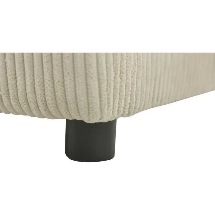 PHARELL 7-seater panoramic convertible sofa - Beige corduroy - Storage compartment - W297 x D155 x H85