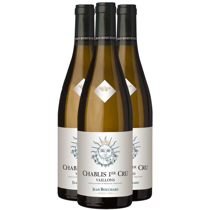 Jean Bouchard Chablis 1er Cru Vaillons 2022 - Great White Burgundy Wine (3x75cl)
