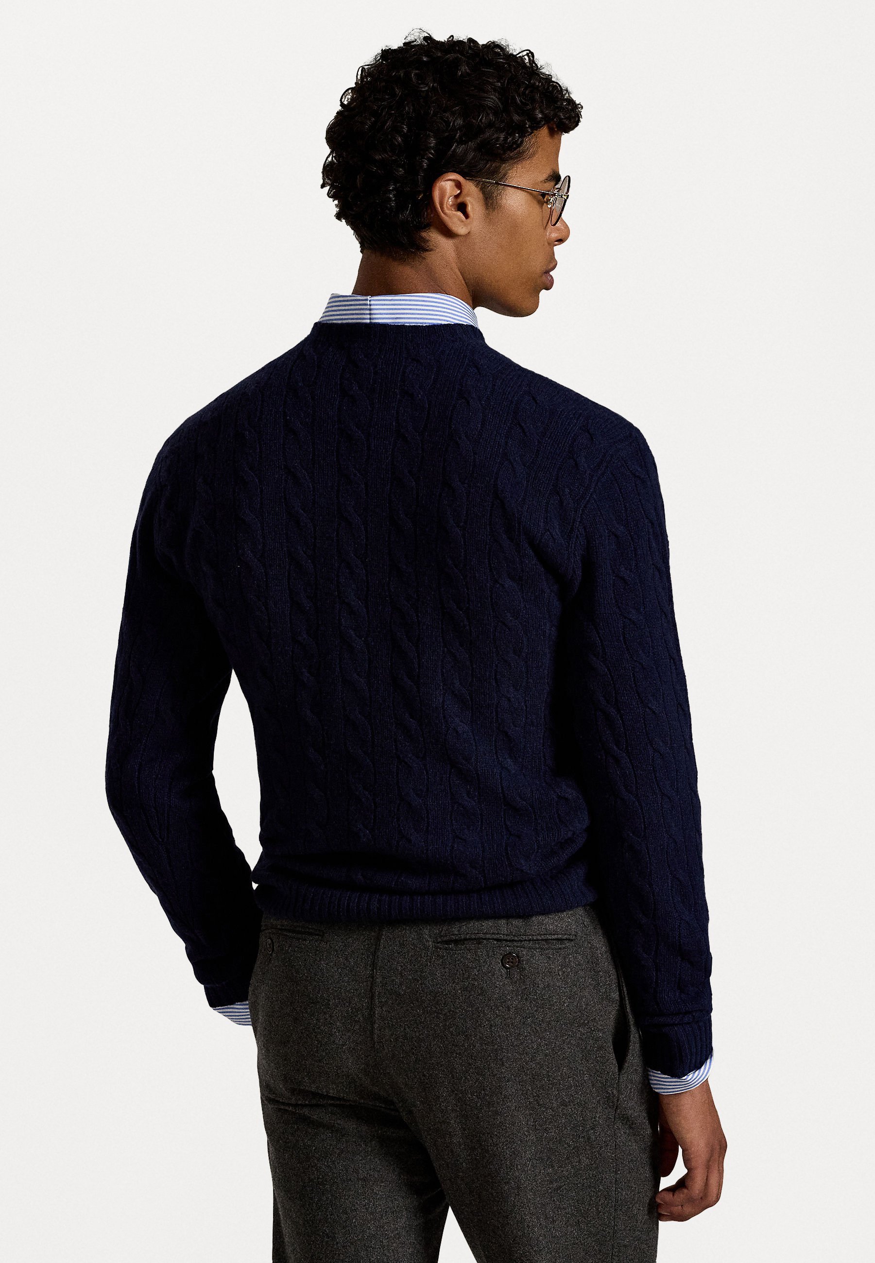 Polo Ralph Lauren kabelgebreide wollen kasjmier trui - Trui - donkerblauw