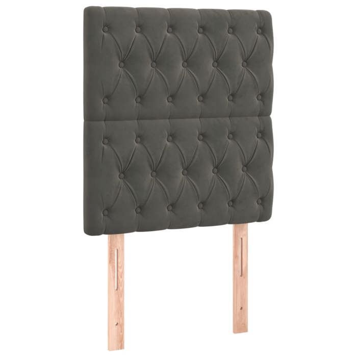 Rete a doghe e materasso - Maison Exclusive - Velluto grigio scuro - 80x200 cm - Massimo relax