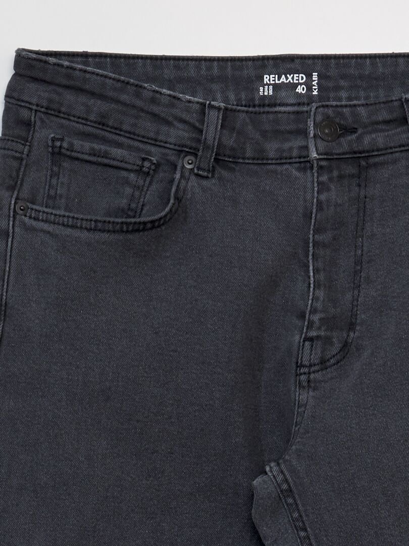 Calça jeans de corte folgado - CINZA