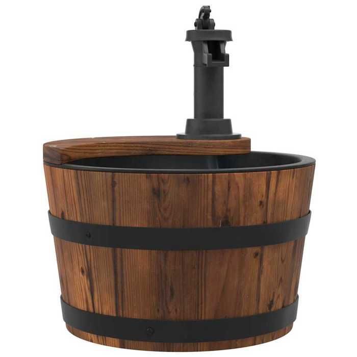 vidaXL Fontaine à eau avec pompe 28x28x34,5 cm Bois de sapin massif, jeu d'eau, fontaine, fontaine d'eau de jardin, jeu 363334