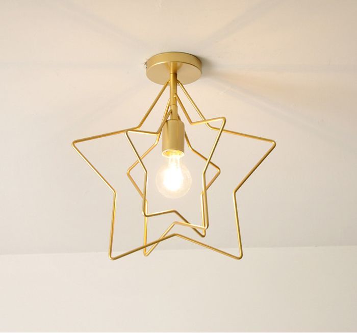 Lámpara de techo industrial creativa TOKIUS con forma de estrella, lámpara de techo moderna de metal, ajustable 360°, portalámparas E27 para habitación infantil o bar.