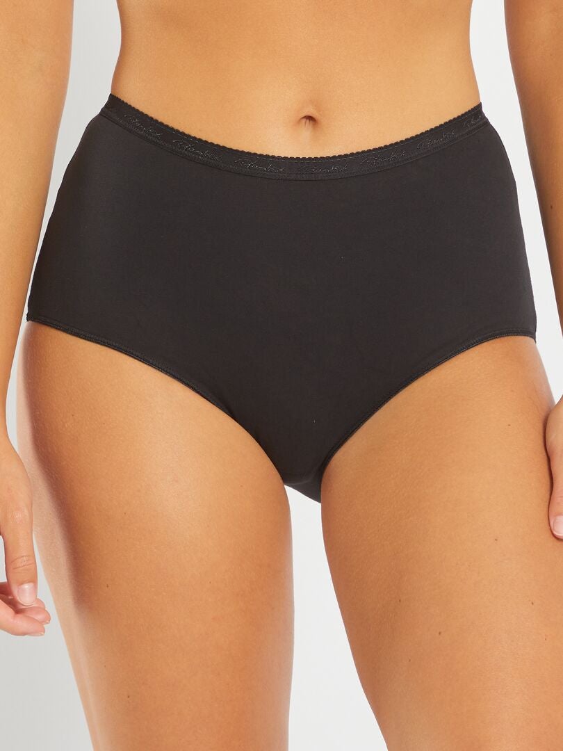 Conjunto de 2 calcinhas maxi de algodão 'Playtex' - pretas