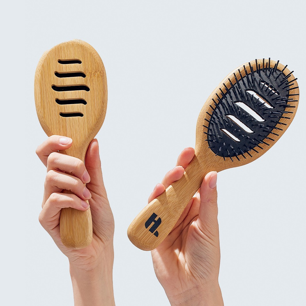 Ploske in lopataste krtače Hairlust, bambusova krtača za zračenje – 110 g