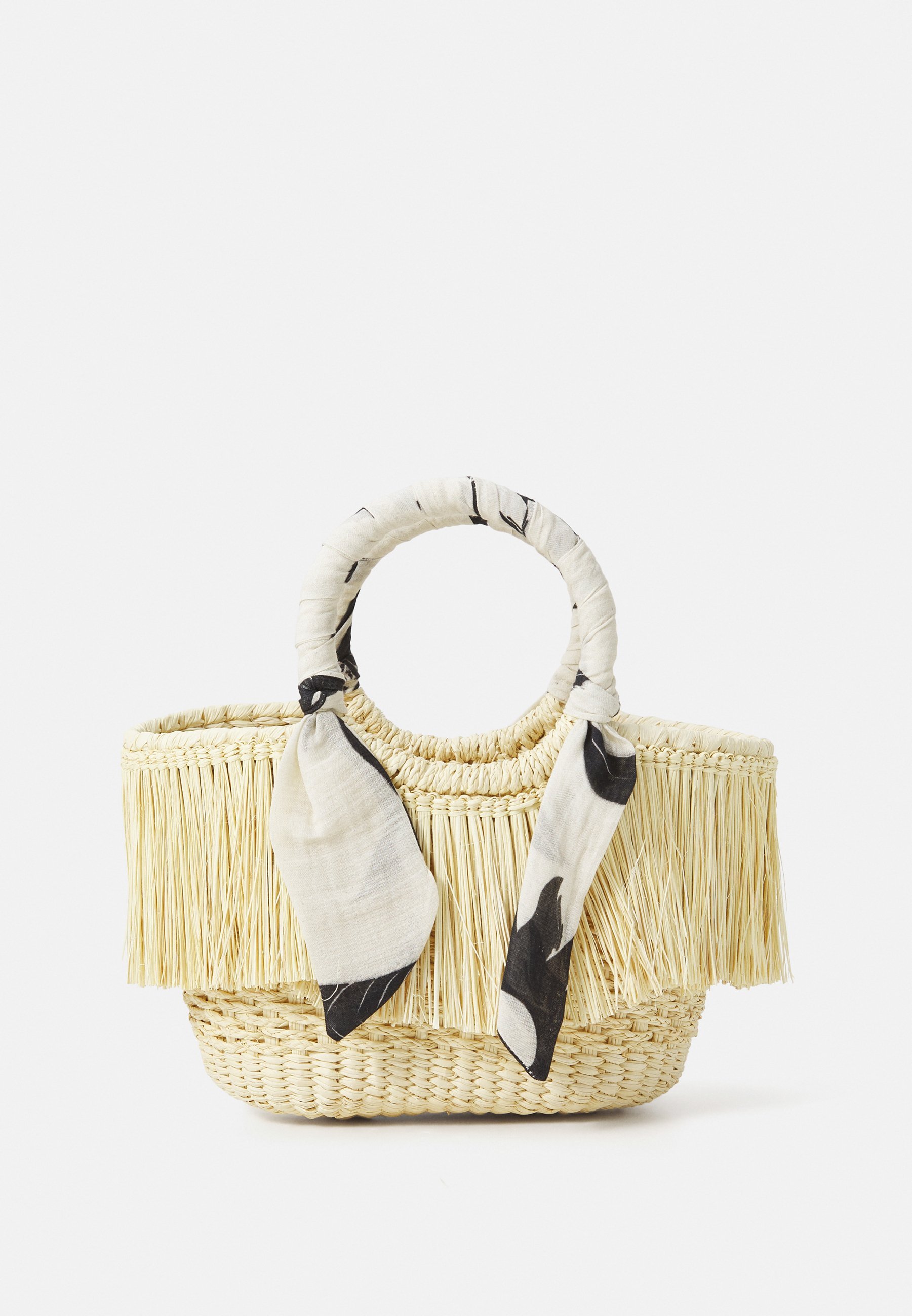 Sensi Studio MINI HANDTAS MET GERAFELDE RANDEN - Handtas - naturel/ivoor