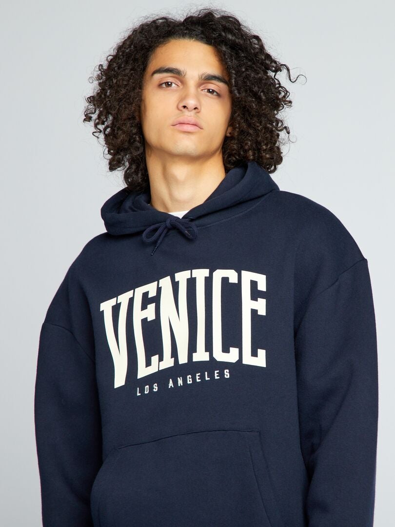 Sudadera con capucha estampada - AZUL