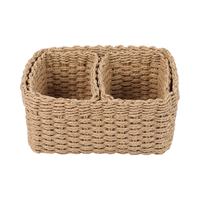 Set di cestini da giardino, 3 pezzi, natura