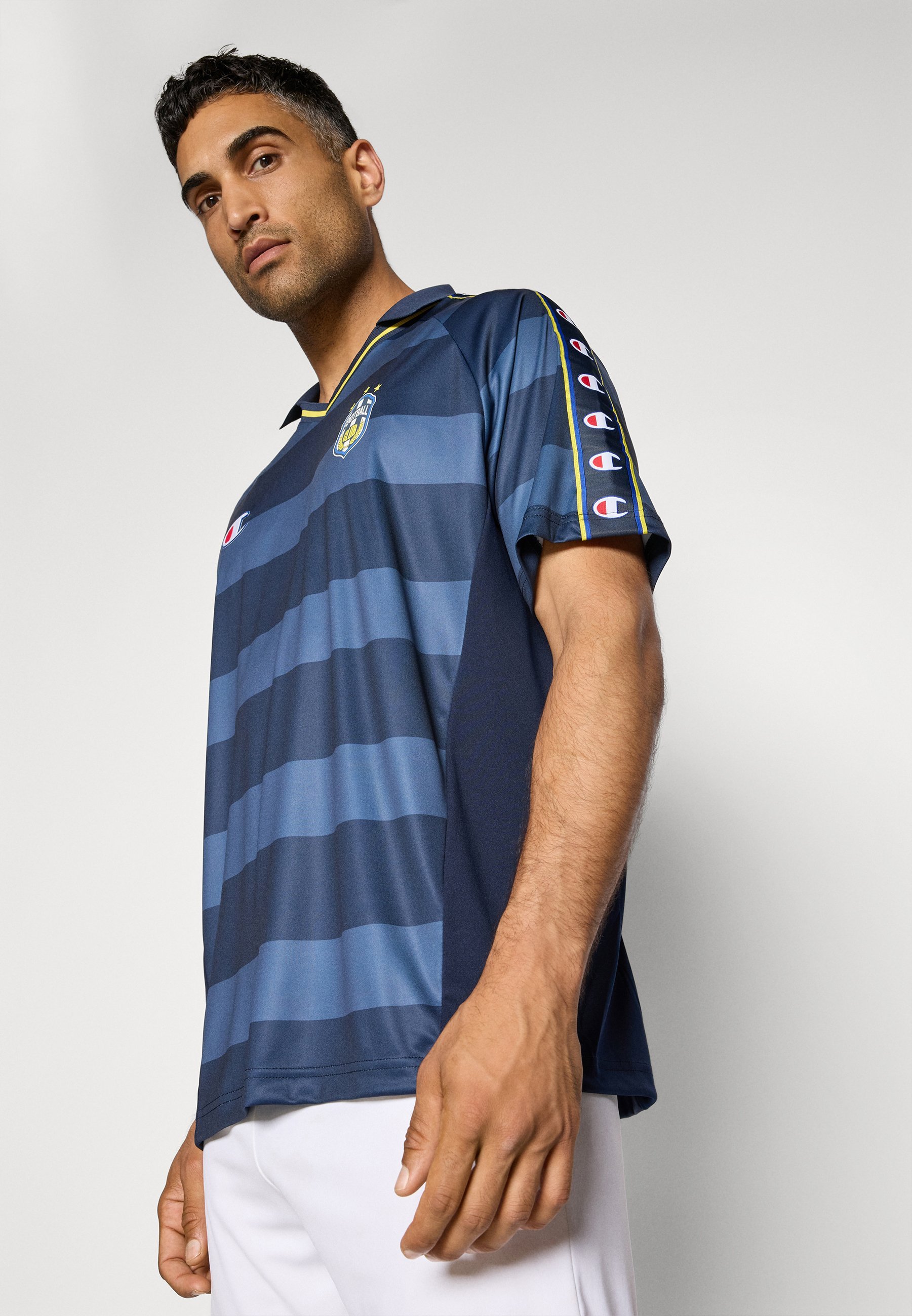 Champion SPORTS HERITAGE FOOTBALL - T-shirt met print - wit/blauw