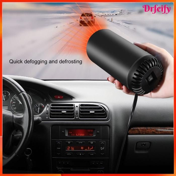Riscaldatore per auto - AKOZON - Modello per auto - Spina accendisigari 12V/24V - 2 in 1 (riscaldamento/sbrinamento) - Supporto girevole a 360°