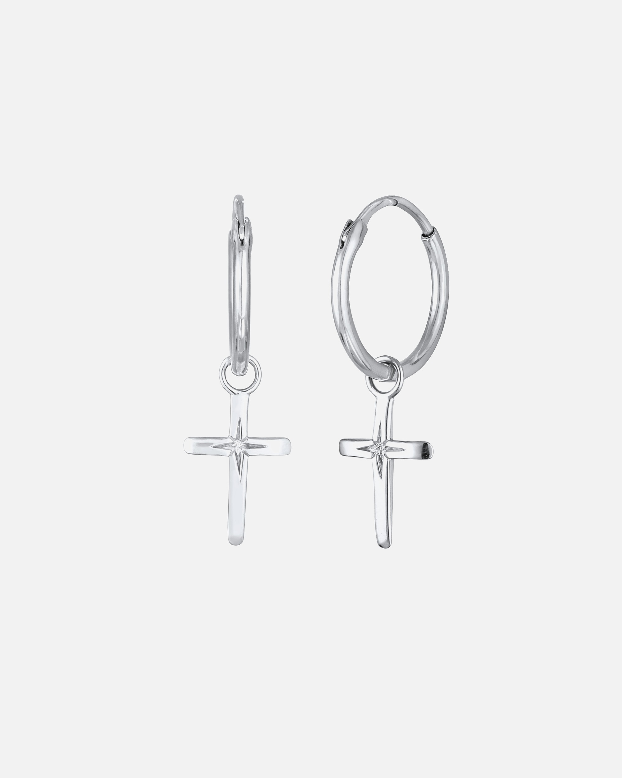 Elli Elli Creoles Femmes Croix Argent Sterling 925 Communion / Confirmation