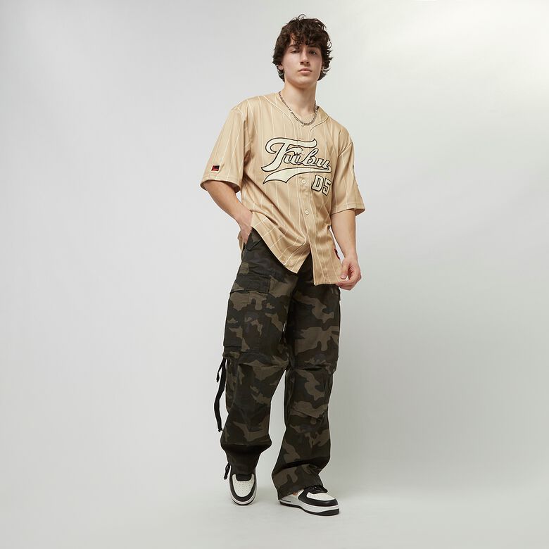 Maglia da baseball a righe multicolore stile college