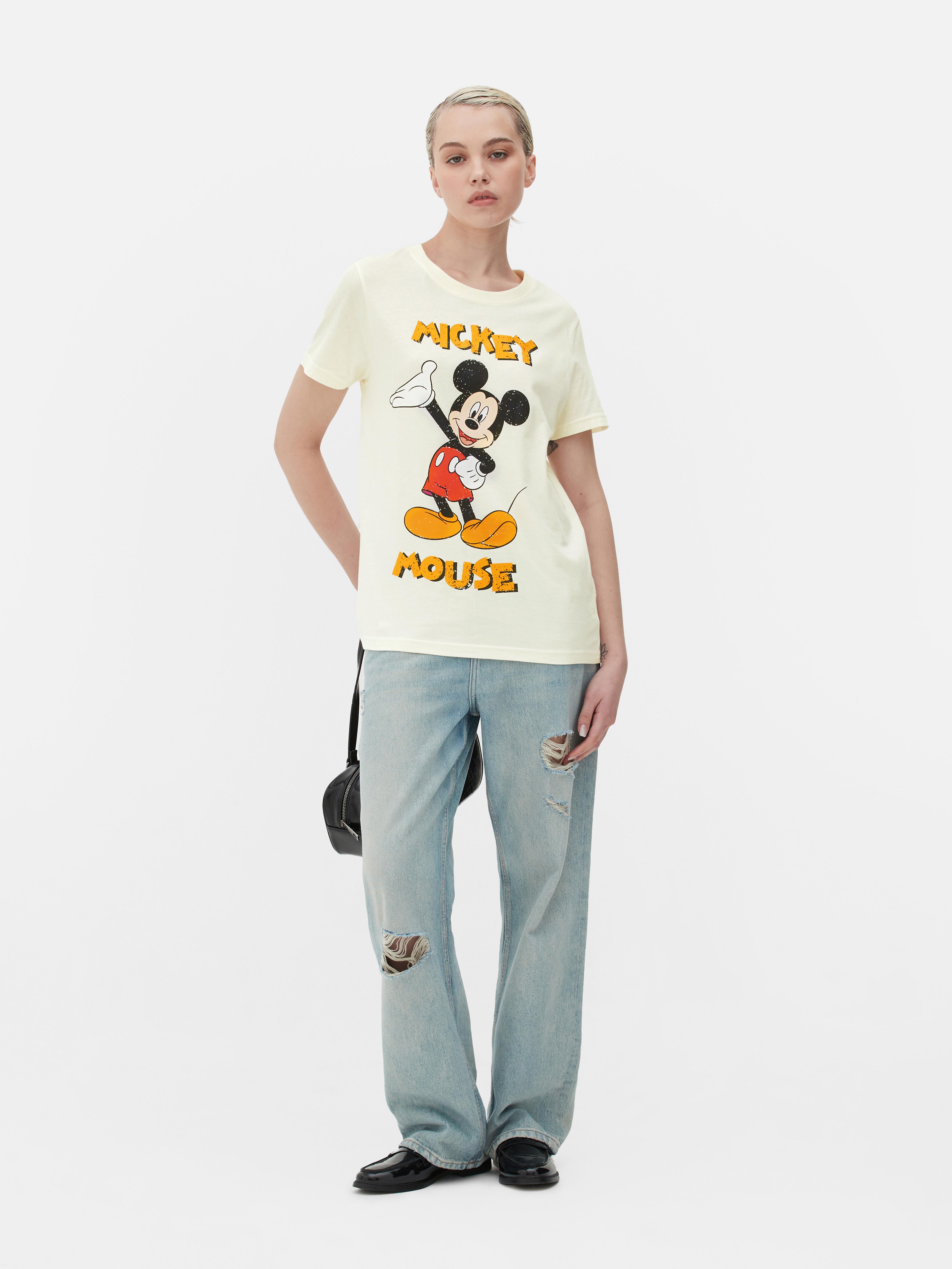 Tricou Disney Mickey Mouse cu guler rotund, mâneci scurte și design Mickey Mouse