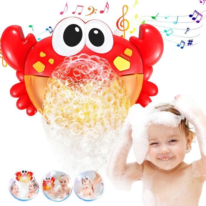 Juguete de baño para bebés - Máquina de burbujas con forma de cangrejo y música - A partir de 18 meses - Regalo para recién nacidos
