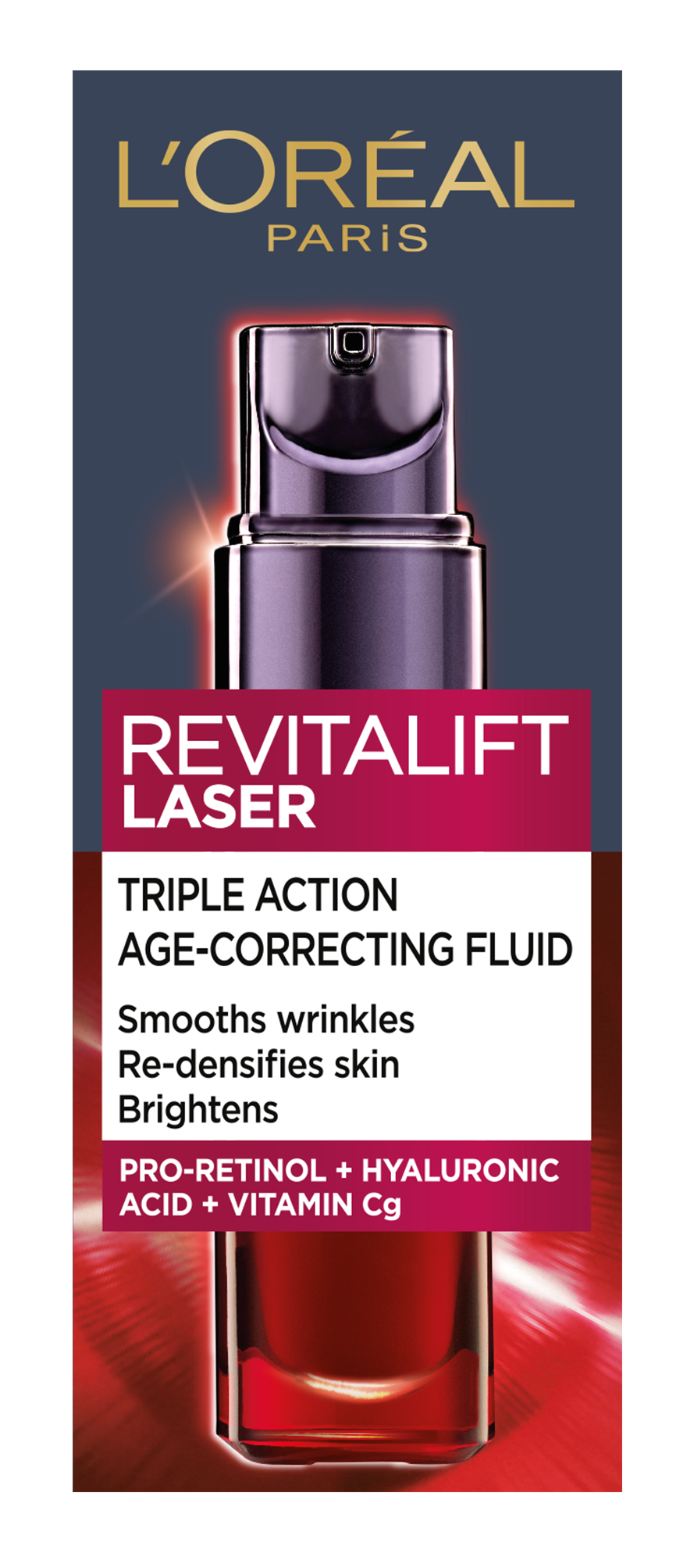 L'Oreal Paris acu krēms, kas piepilda ādu un samazina grumbas un pietūkumu zem acīm 15 ml Revitalift lāzers x3