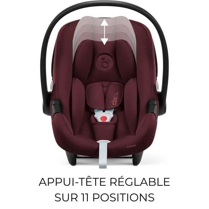 Silla de coche Aton B2 i-Size CBX de Cybex - De 45 a 87 cm - Desde el nacimiento hasta los 13 kg - Hasta los 2 años - Base One incluida - Roja