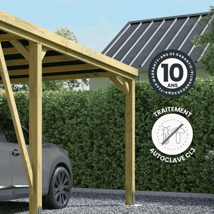 TETTOIA IN LEGNO PER 1 AUTO 16,5M² 4 PALETTI 12x12