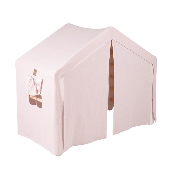 Kinderspielhaus – MeowBaby® – Großes Spielhaus – 112 x 61 x 94 cm – Klappleiter – Rosa und Weiß