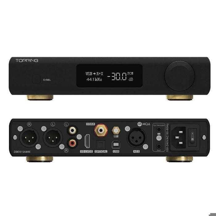Topping, DAC, D90 III SABER. DAC ESS9039SPRO, Bluetooth 5.1, DSD512, PCM 768kHz, MQA, THD+N