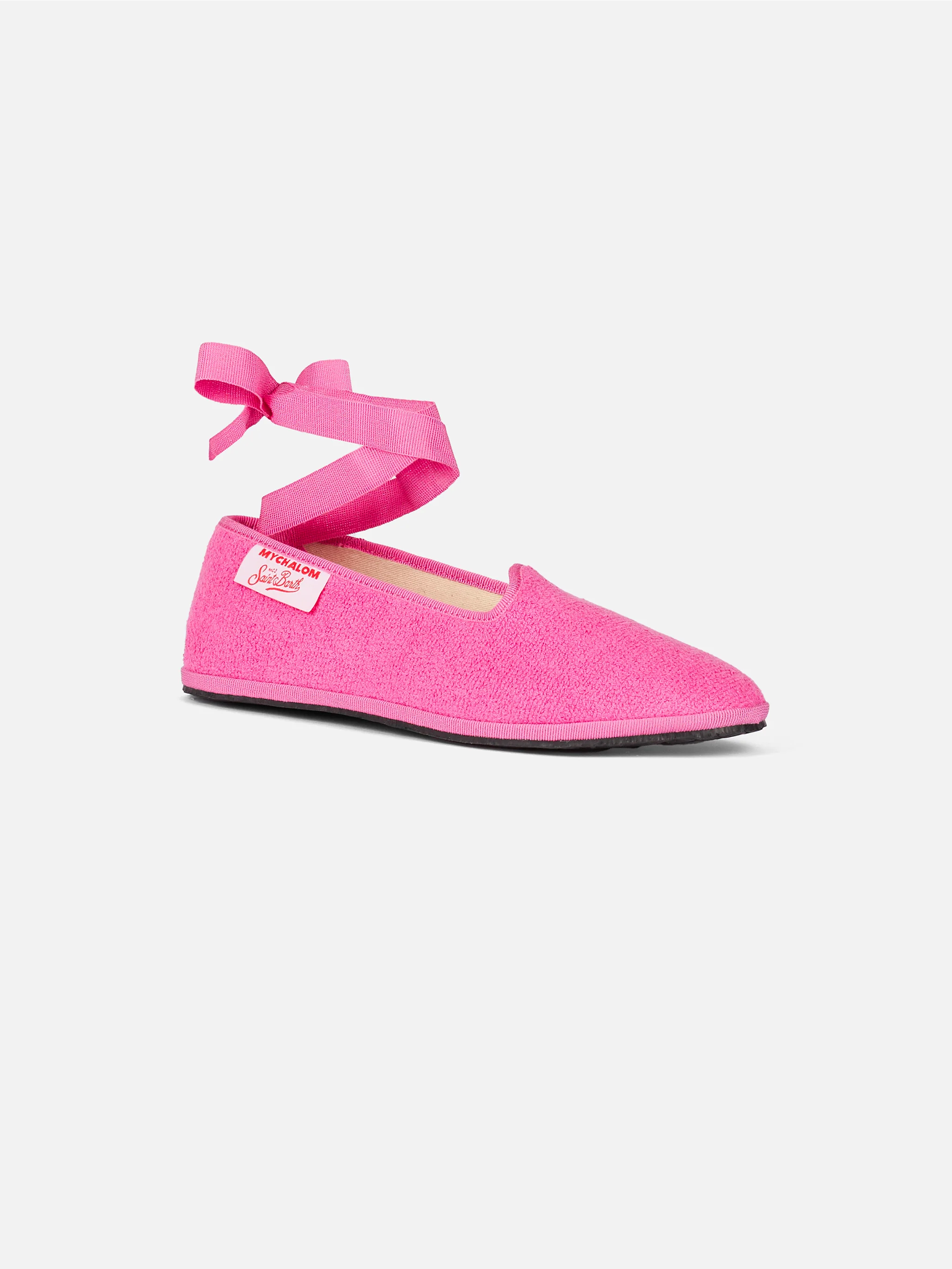 Roze badstof pantoffels/mokassins voor meisjes | MIJN CHALOM SPECIALE EDITIE