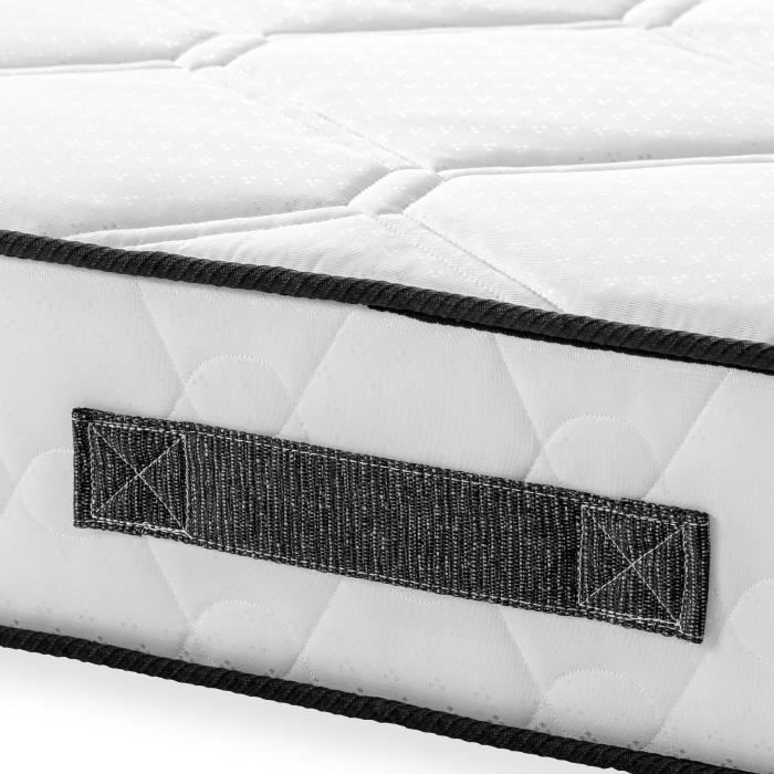 Matratze 140 x 200 cm – Höhe 19 cm – 580 Taschenfedern – 7 Zonen – Ausgewogen – Wendbar – Hergestellt in Belgien – DEKO DREAM