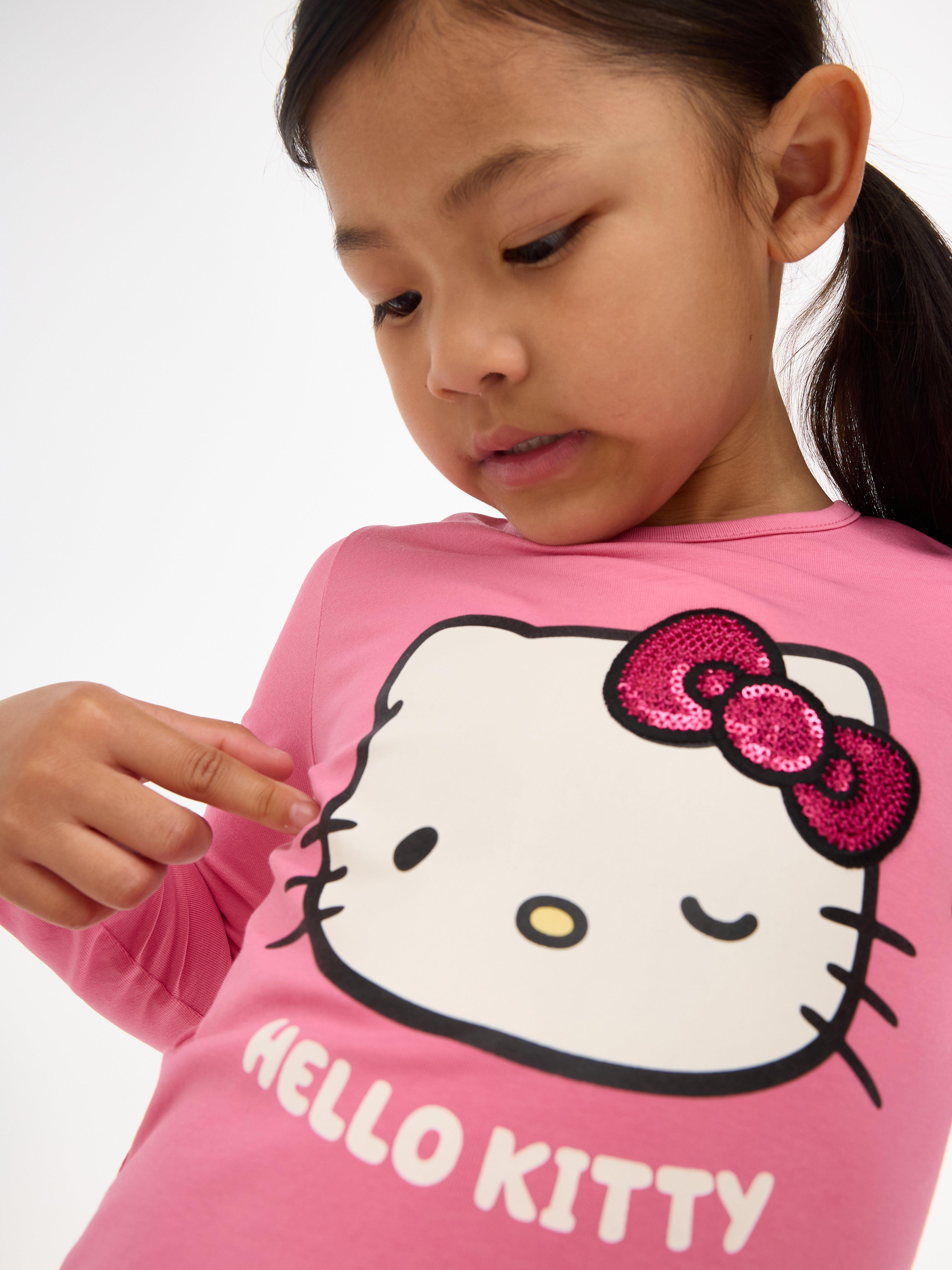 Růžový top s dlouhým rukávem Hello Kitty