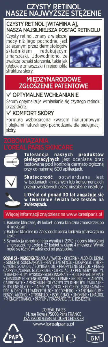 L’Oréal Paris De Revitalift Laser Pure Retinol Serum do twarzy na noc