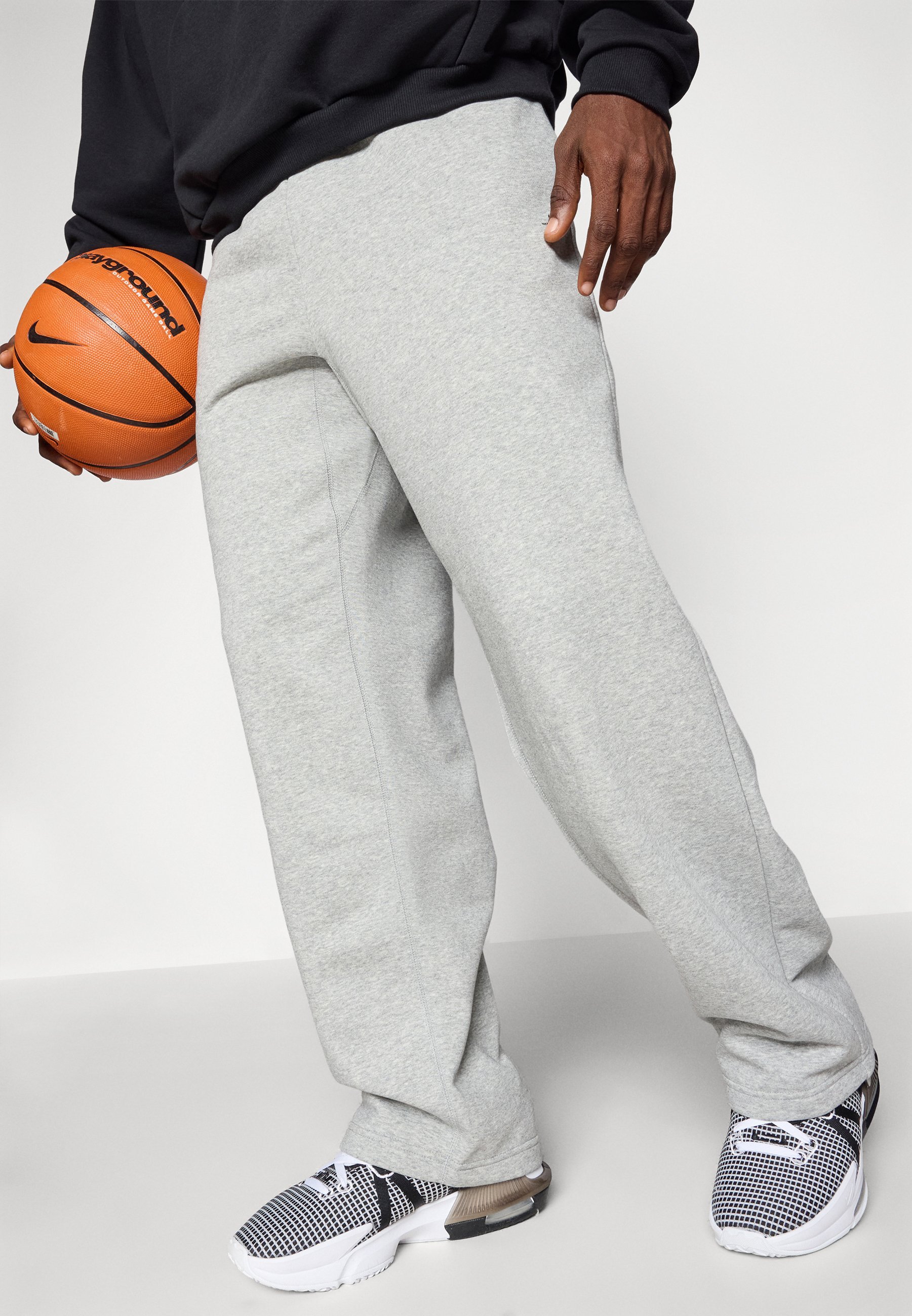 Nike Performance OPEN HEM PANT - Trainingsbroek - donkergrijs gemêleerd/zwart