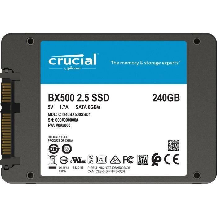 CRUCIAL - Internal SSD Drive - BX500 - 240GB - 2.5