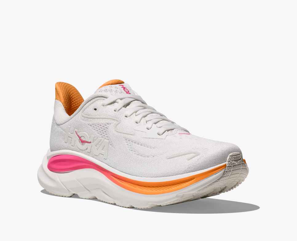 HOKA Clifton 10 Wit / Elektrische Roos