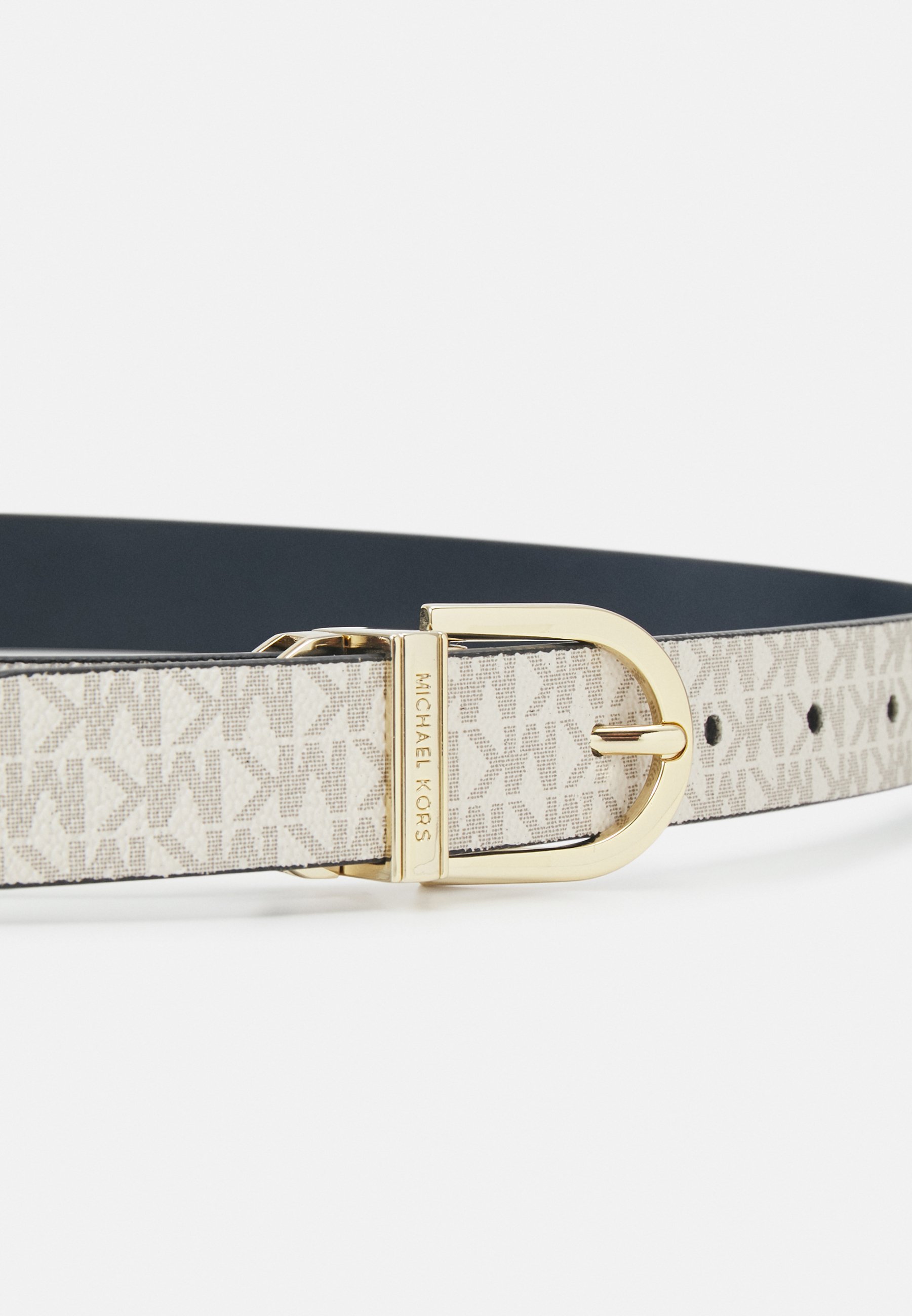 Ceinture MICHAEL Michael Kors réversible lisse avec logo - bleu foncé/doré