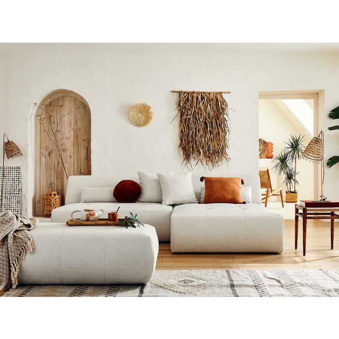 Onyx - Sofá modular esquinero reversible de 4 plazas - en tela - Beige