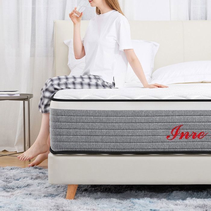Colchón INRE de espuma viscoelástica de 140x190 cm, 20 cm de grosor, firmeza óptima, 7 zonas ergonómicas.