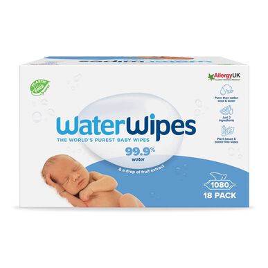 „Waterwipes“ biologiškai skaidžios valomosios servetėlės 18 x 60 vnt. 18 x 60 vnt. 18 x 60 vnt.